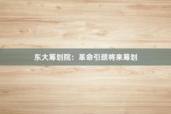 东大筹划院：革命引颈将来筹划